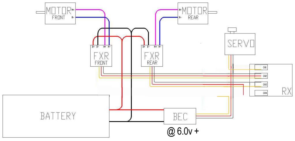 How do I wire dual ESC, CC BEC, and servo? - RCCrawler